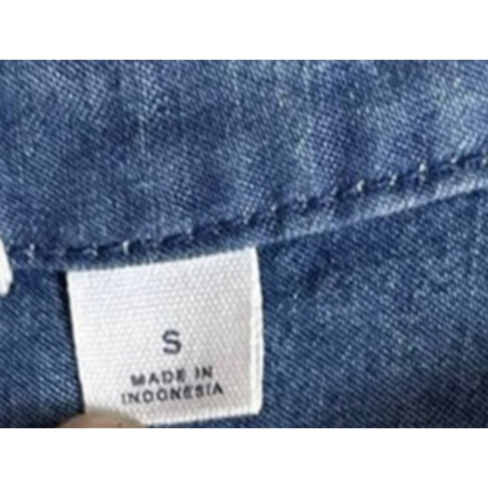 Gap Womens Small Blue Chambray L/S Button Front Shirt Dress Lyocell No Belt - Picture 5 of 10